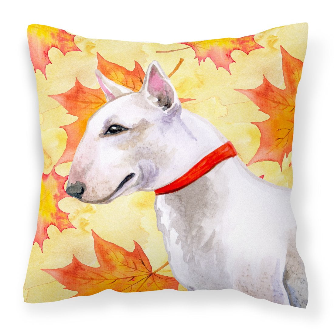 BB9954PW1414 Bull Terrier Fall Fabric Decorative Pillow