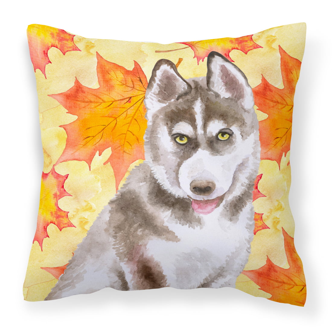 Siberian Husky Grey Fall Fabric Decorative Pillow