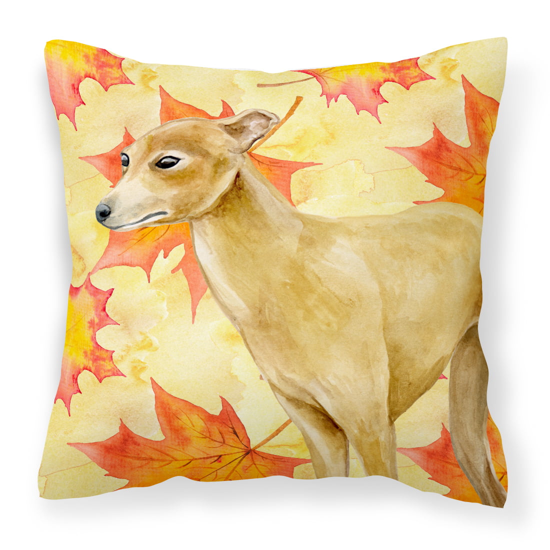 Italian Greyhound Fall Fabric Decorative Pillow