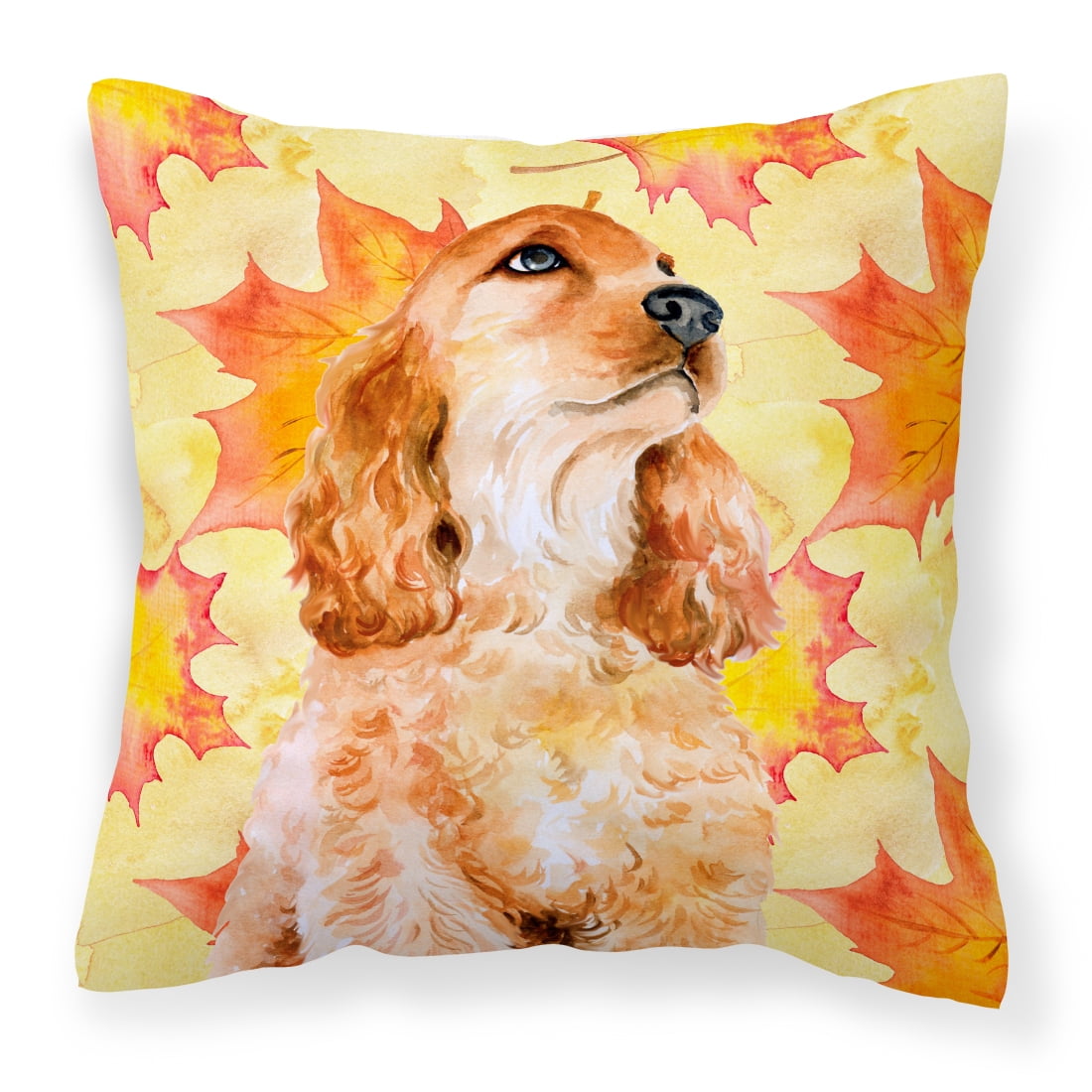 Cocker Spaniel Fall Fabric Decorative Pillow