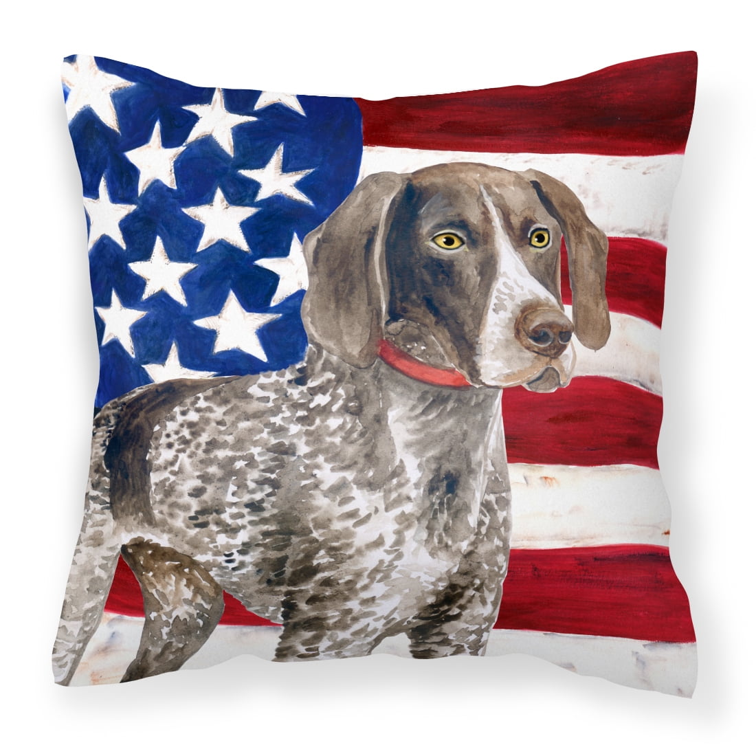 Picture of Carolines Treasures BB9641PW1818 German Shorthaired Pointer Patriotic Fabric Decorative Pillow