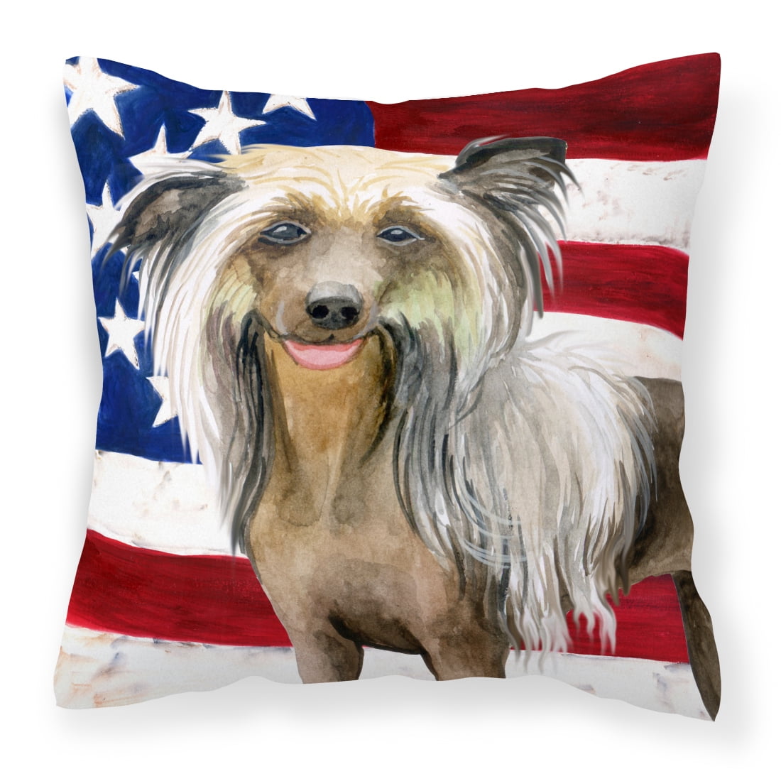 Chinese Crested Patriotic Fabric Decorative Pillow