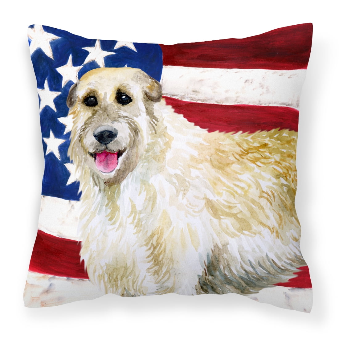 Irish Wolfhound Patriotic Fabric Decorative Pillow