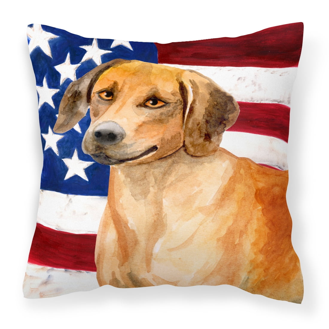 Rhodesian Ridgeback Patriotic Fabric Decorative Pillow
