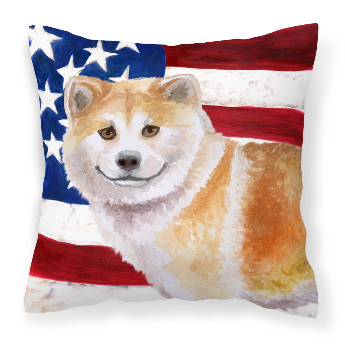 Shiba Inu Patriotic Fabric Decorative Pillow