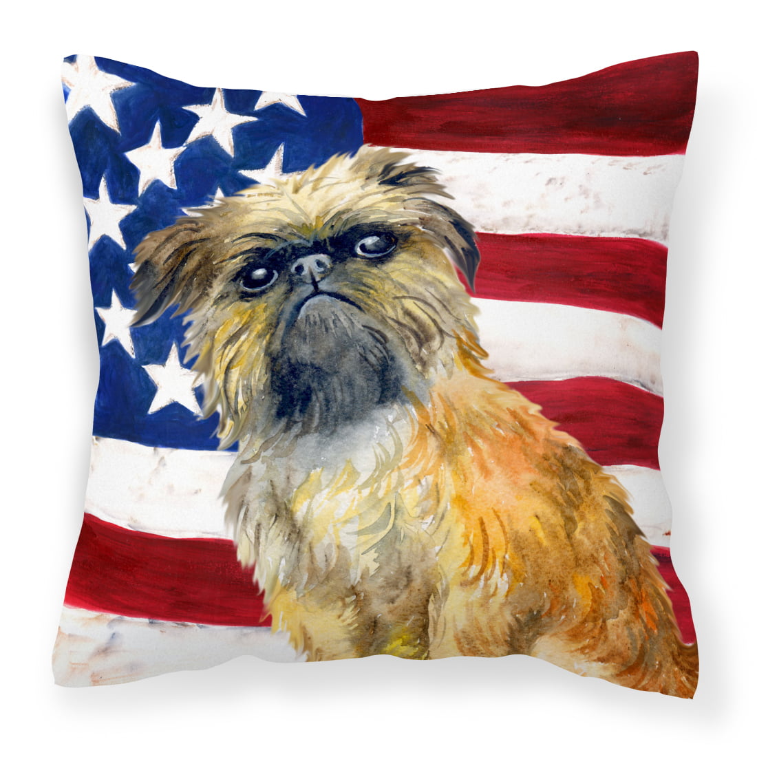 Brussels Griffon Patriotic Fabric Decorative Pillow