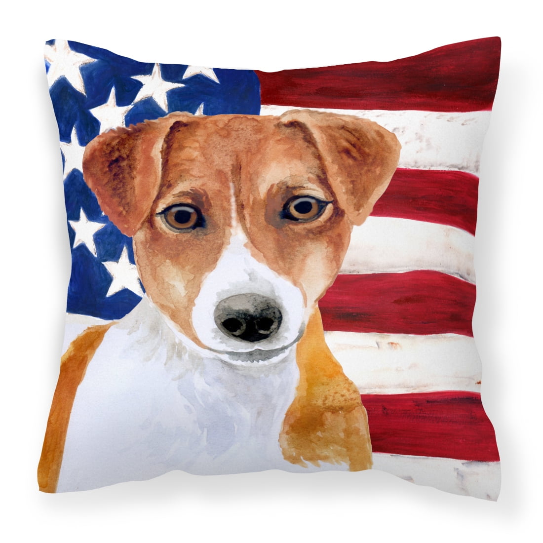Picture of Carolines Treasures BB9689PW1818 Jack Russell Terrier Patriotic Fabric Decorative Pillow
