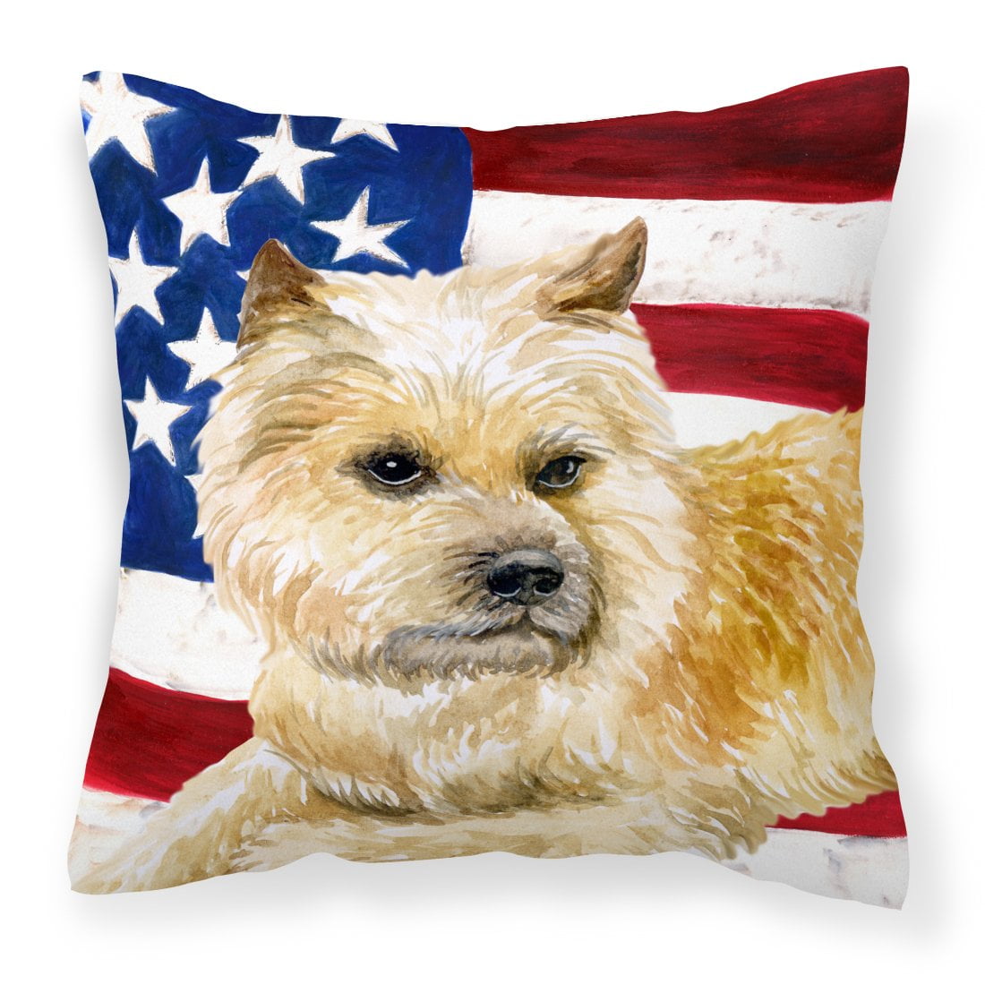 Cairn Terrier Patriotic Fabric Decorative Pillow