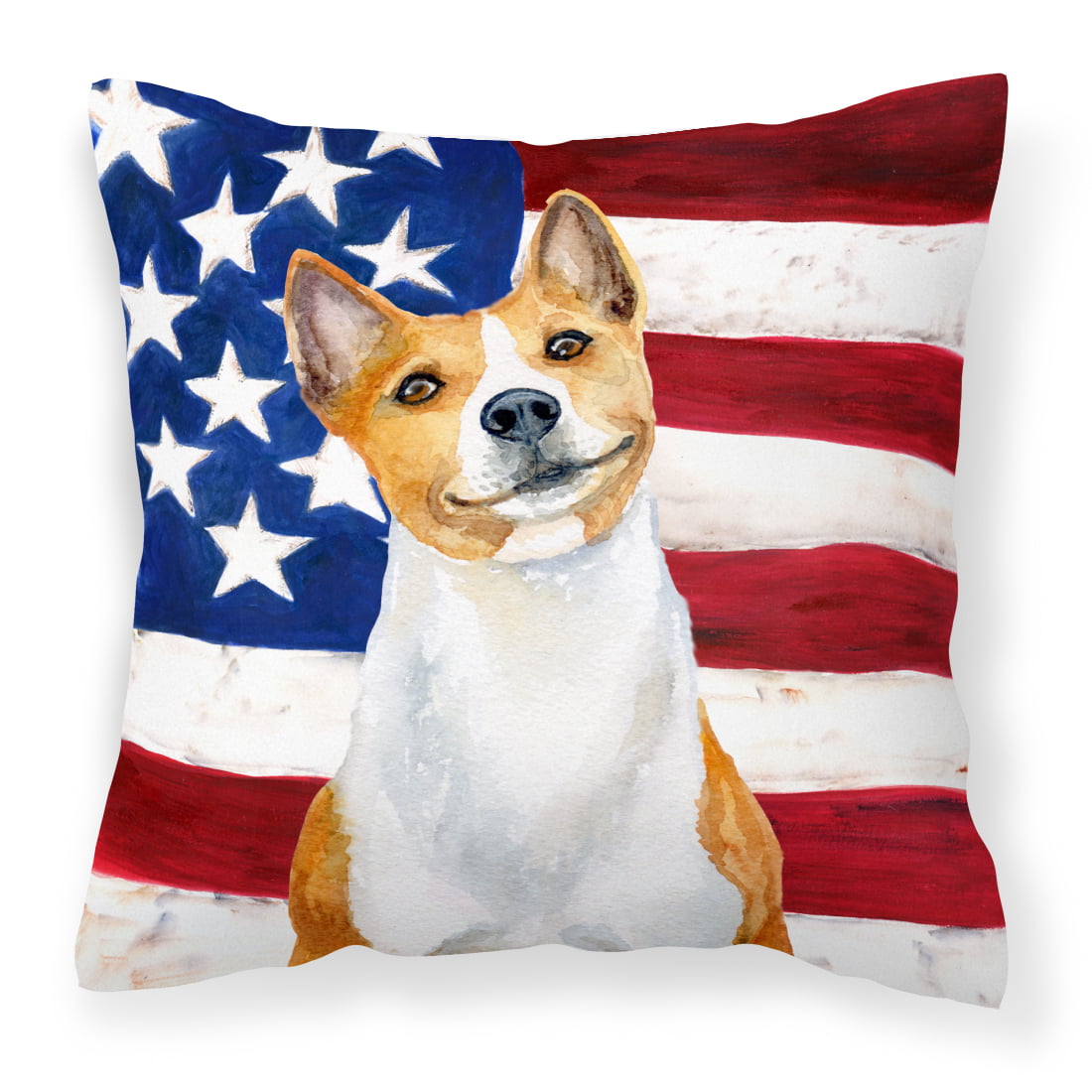 Basenji Patriotic Fabric Decorative Pillow