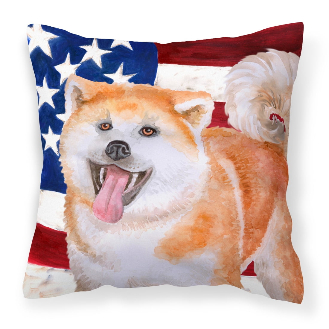 Akita Patriotic Fabric Decorative Pillow