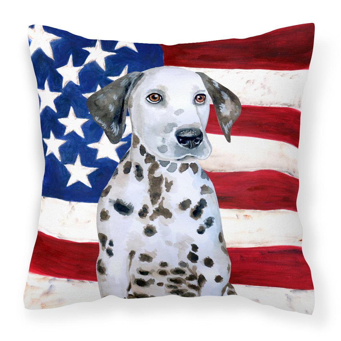 Dalmatian Puppy Patriotic Fabric Decorative Pillow