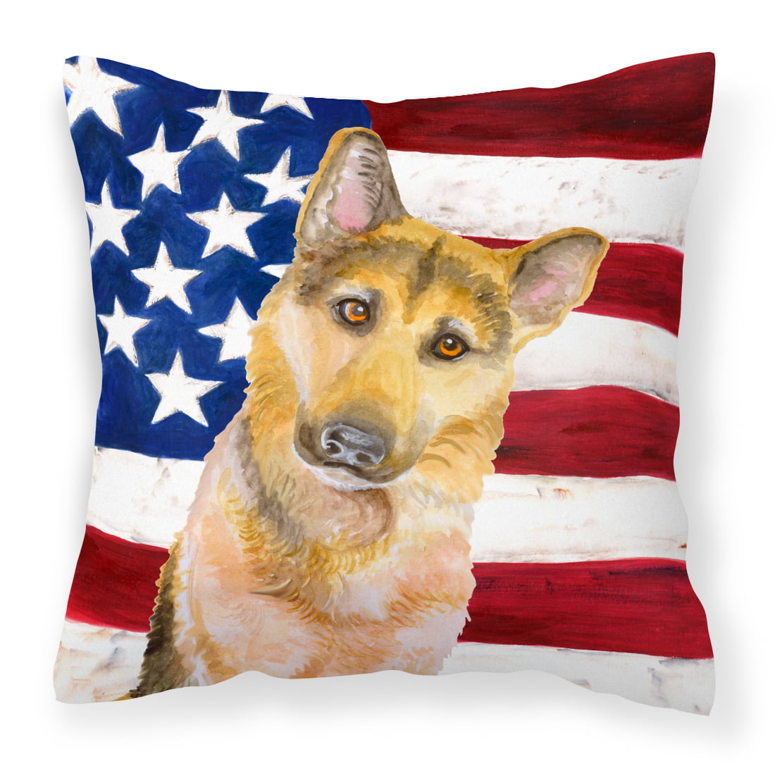 German Shepherd No.2 Patriotic Fabric Decorative Pillow