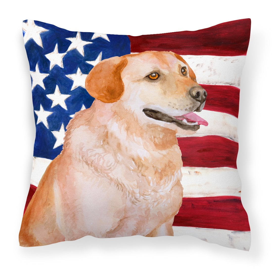 Labrador Retriever Patriotic Fabric Decorative Pillow