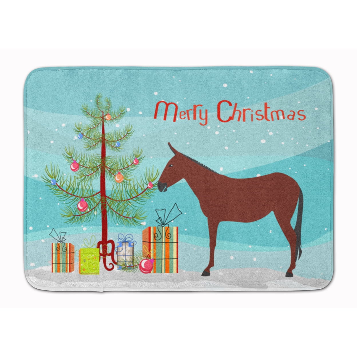 Hinny Horse Donkey Christmas Machine Washable Memory Foam Mat