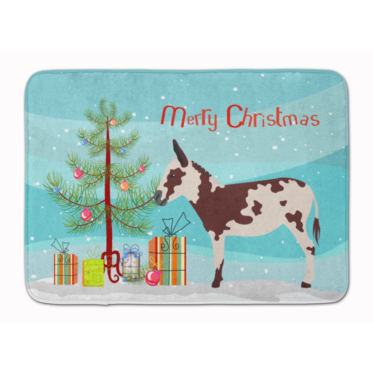 BB9218RUG American Spotted Donkey Christmas Machine Washable Memory Foam Mat