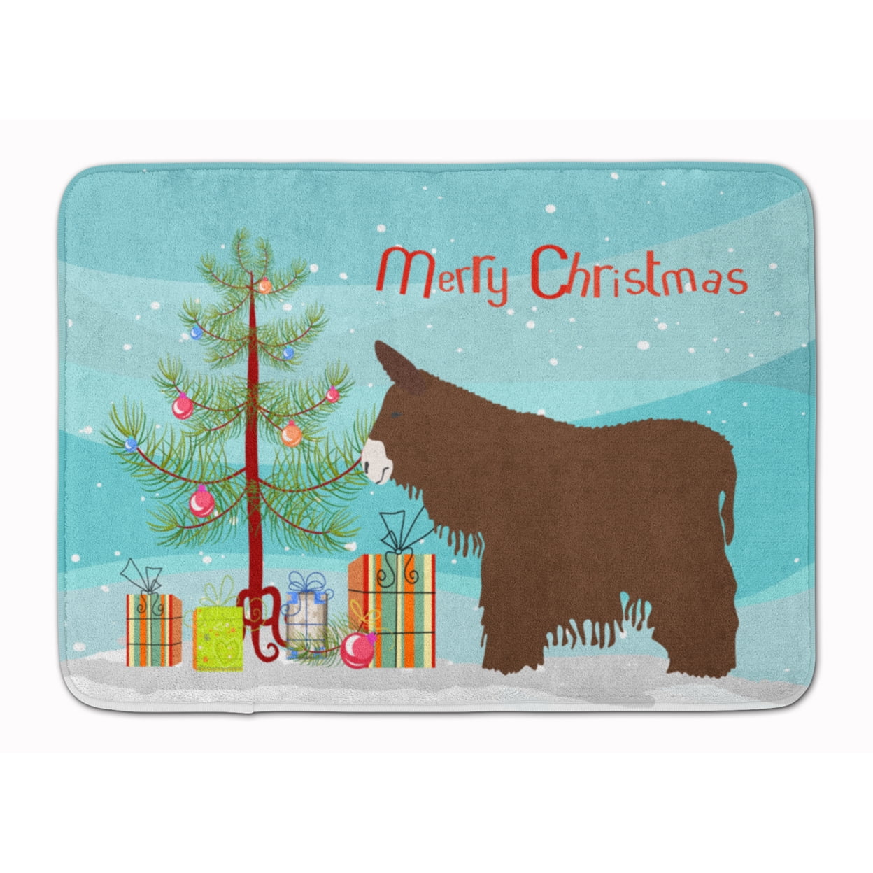 BB9219RUG Poitou Poiteuin Donkey Christmas Machine Washable Memory Foam Mat