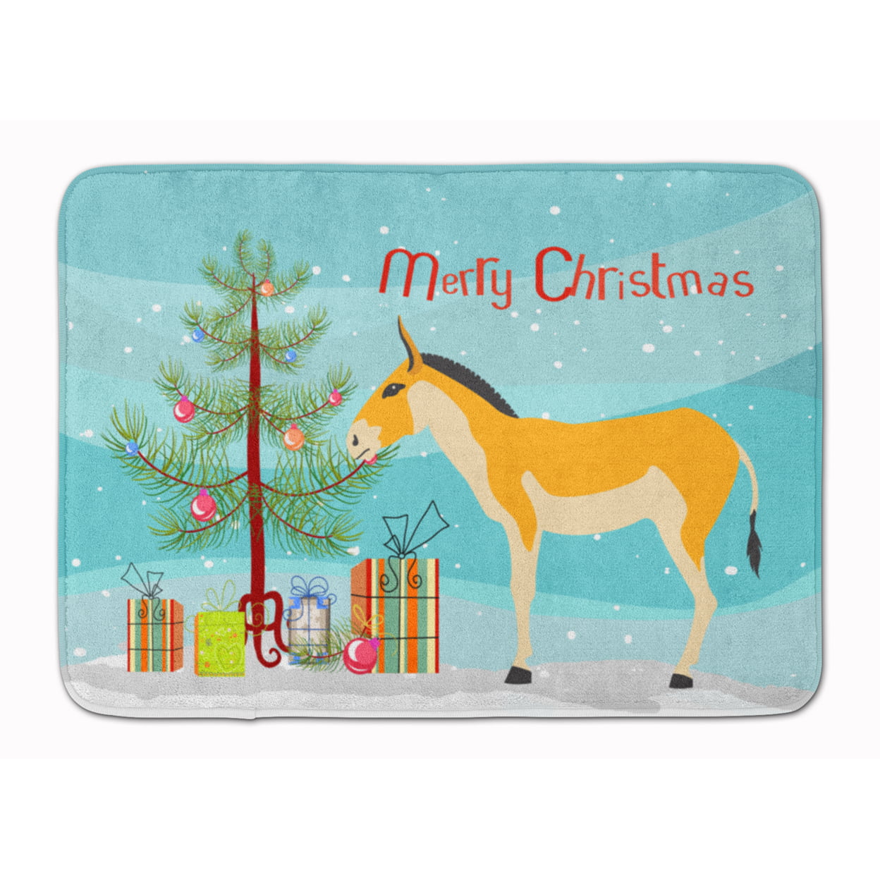 Turkmenian Kulan Donkey Christmas Machine Washable Memory Foam Mat