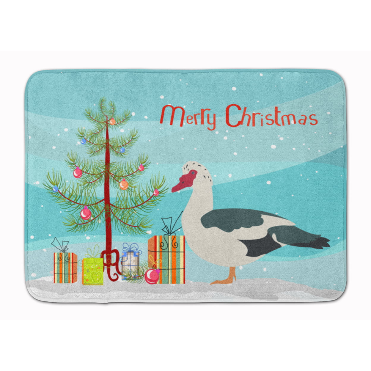 BB9231RUG Muscovy Duck Christmas Machine Washable Memory Foam Mat