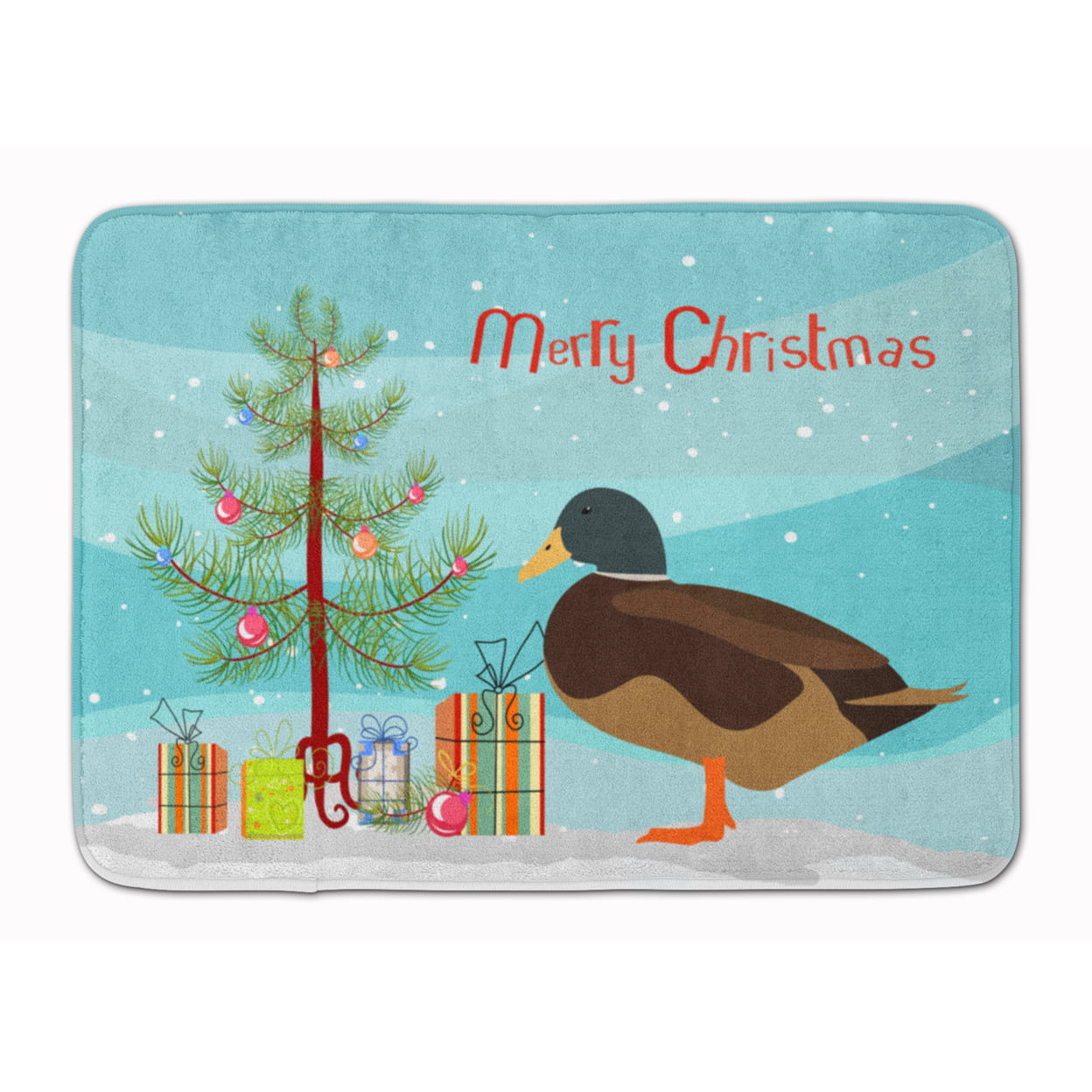 Picture of Carolines Treasures BB9234RUG Silver Bantam Duck Christmas Machine Washable Memory Foam Mat
