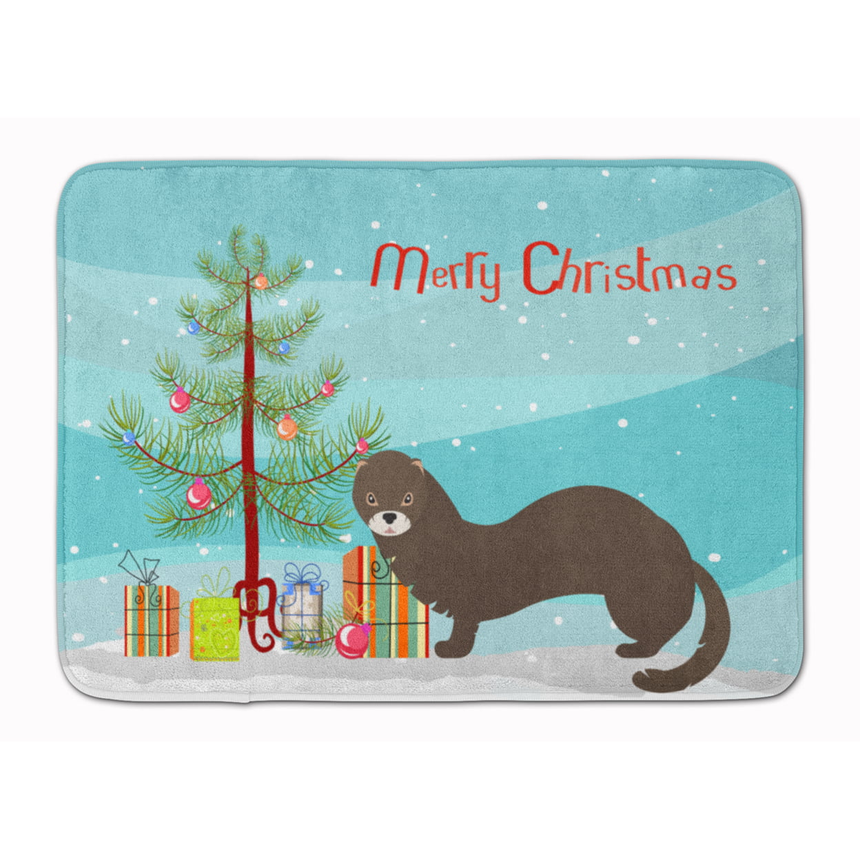 Russian or European Mink Christmas Machine Washable Memory Foam Mat