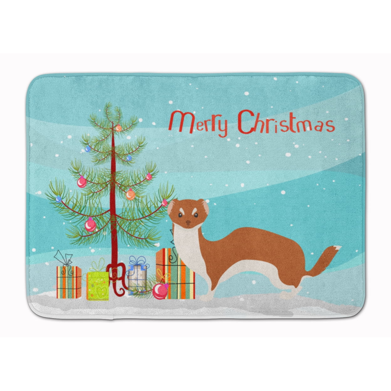 BB9237RUG Weasel Christmas Machine Washable Memory Foam Mat