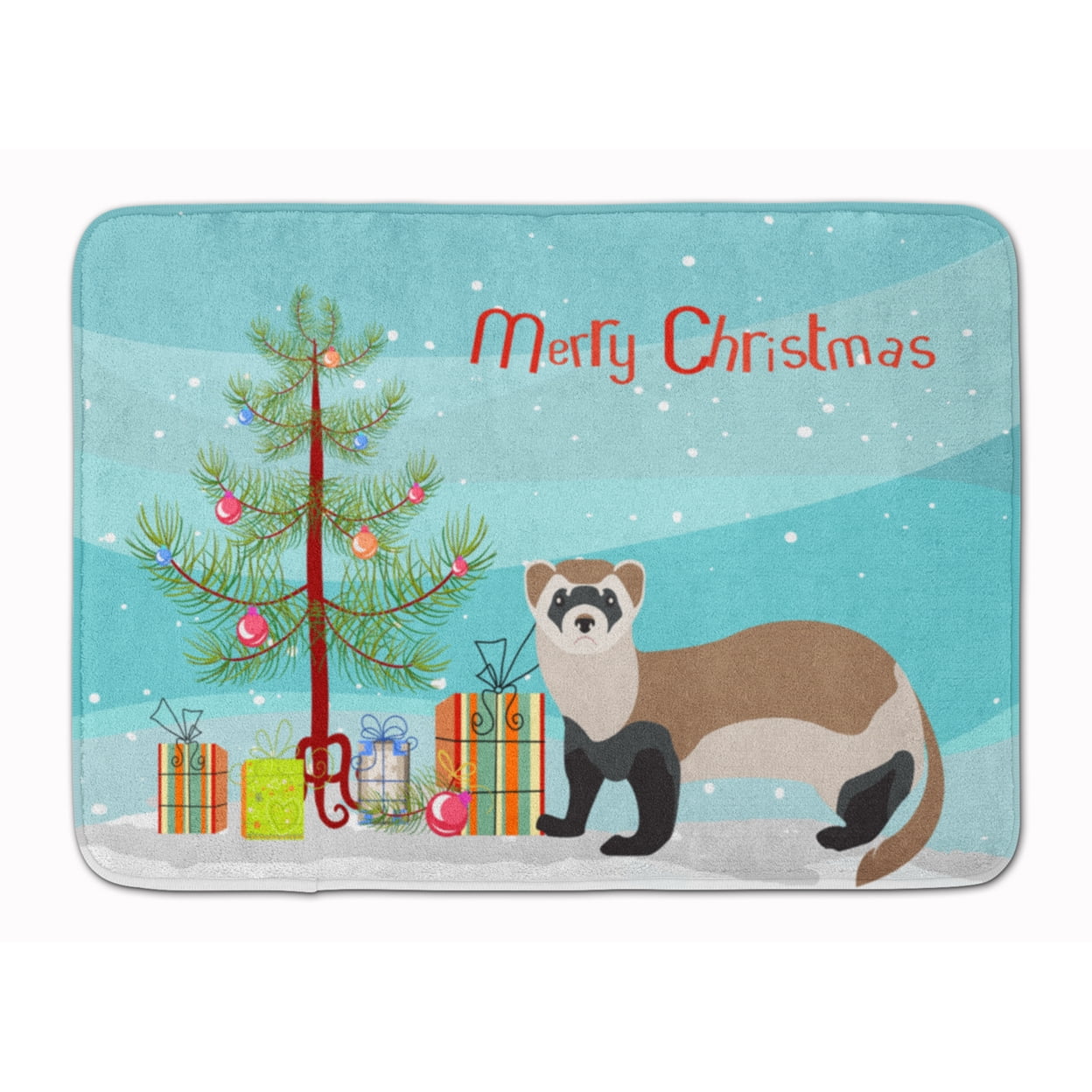 BB9245RUG Ferret Christmas Machine Washable Memory Foam Mat