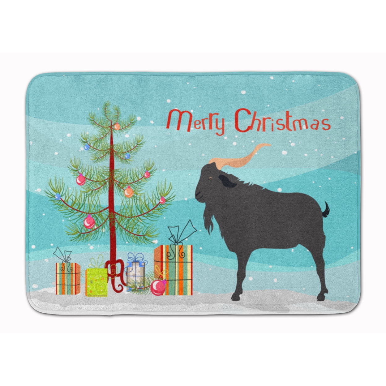 BB9249RUG Verata Goat Christmas Machine Washable Memory Foam Mat