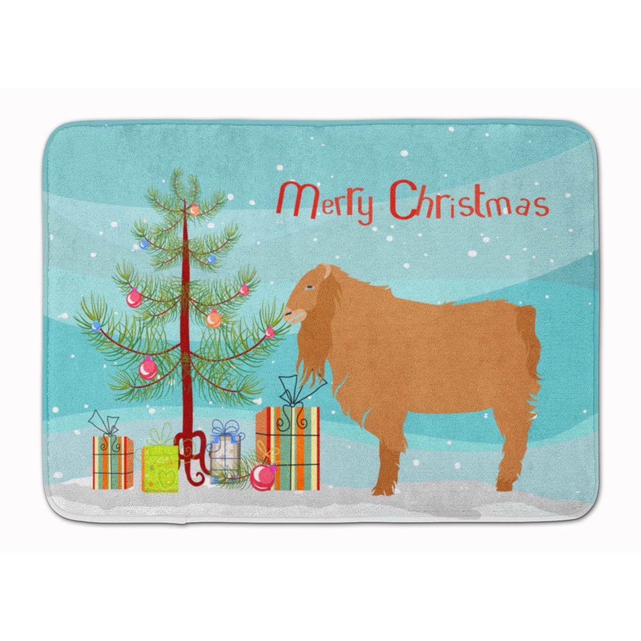 BB9252RUG American Lamancha Goat Christmas Machine Washable Memory Foam Mat