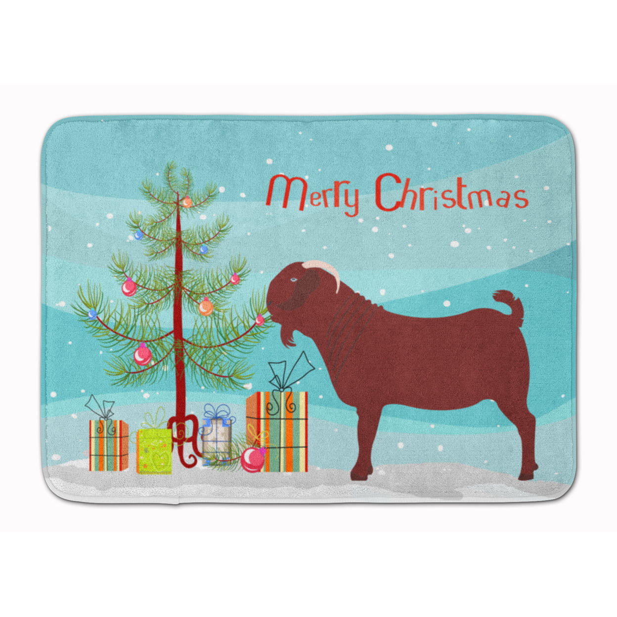 BB9258RUG Kalahari Red Goat Christmas Machine Washable Memory Foam Mat