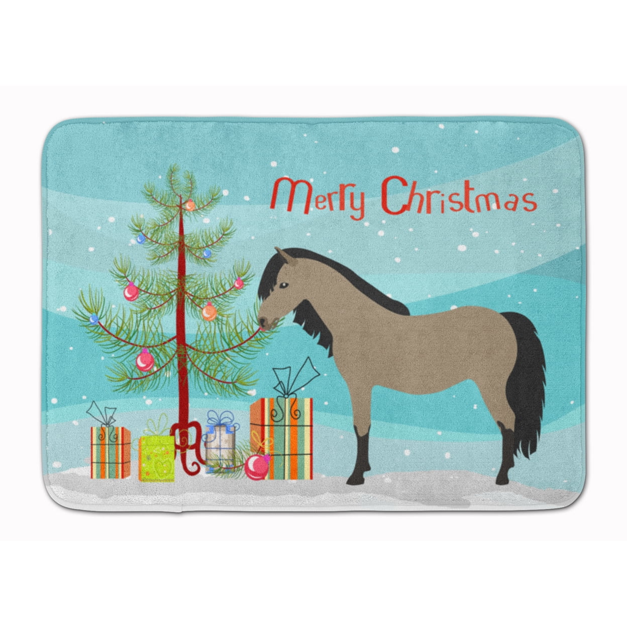 Welsh Pony Horse Christmas Machine Washable Memory Foam Mat
