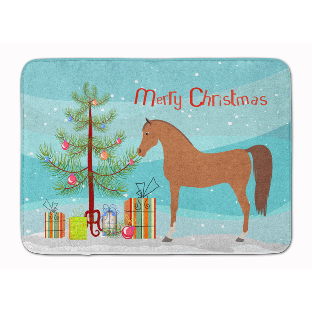 Arabian Horse Christmas Machine Washable Memory Foam Mat