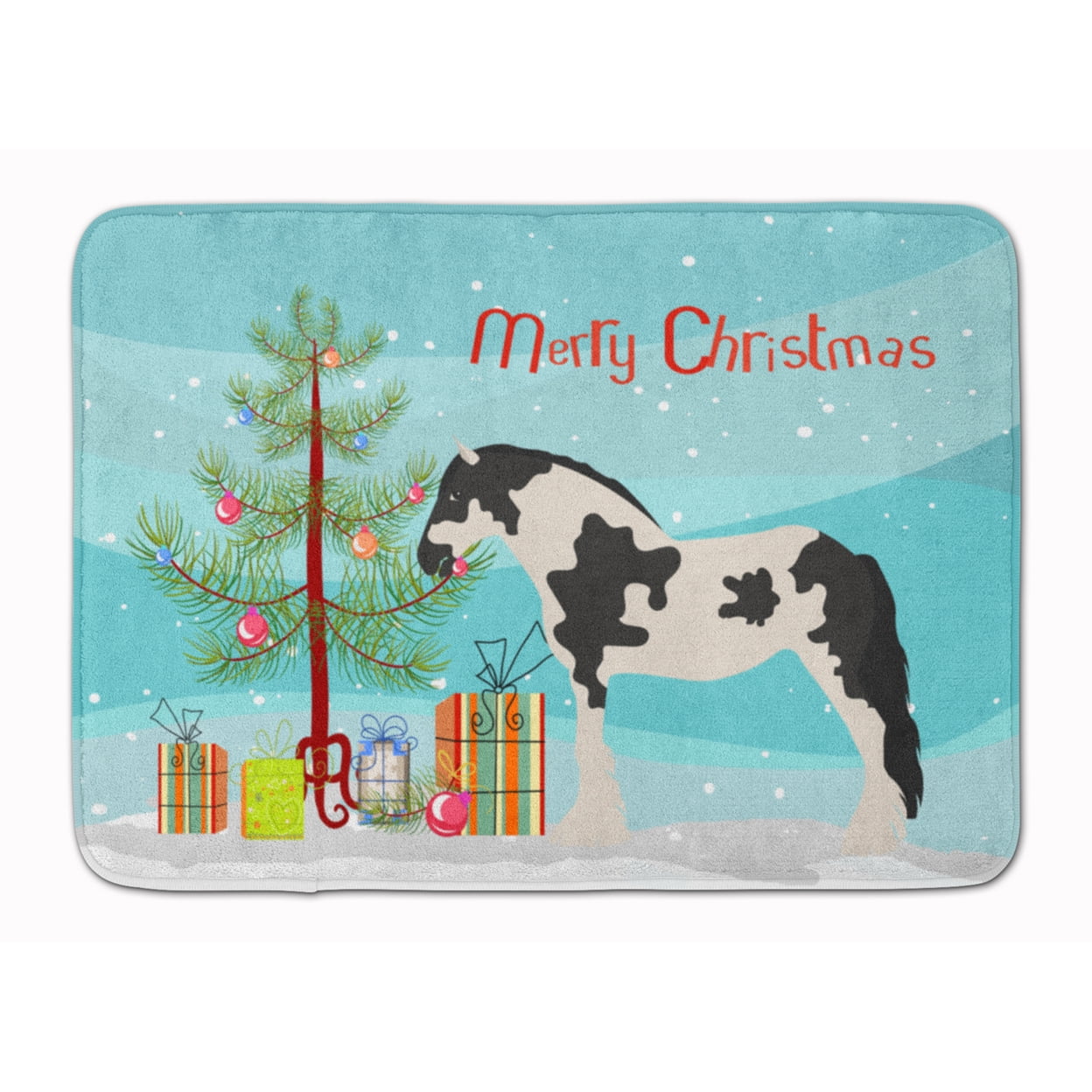Cyldesdale Horse Christmas Machine Washable Memory Foam Mat