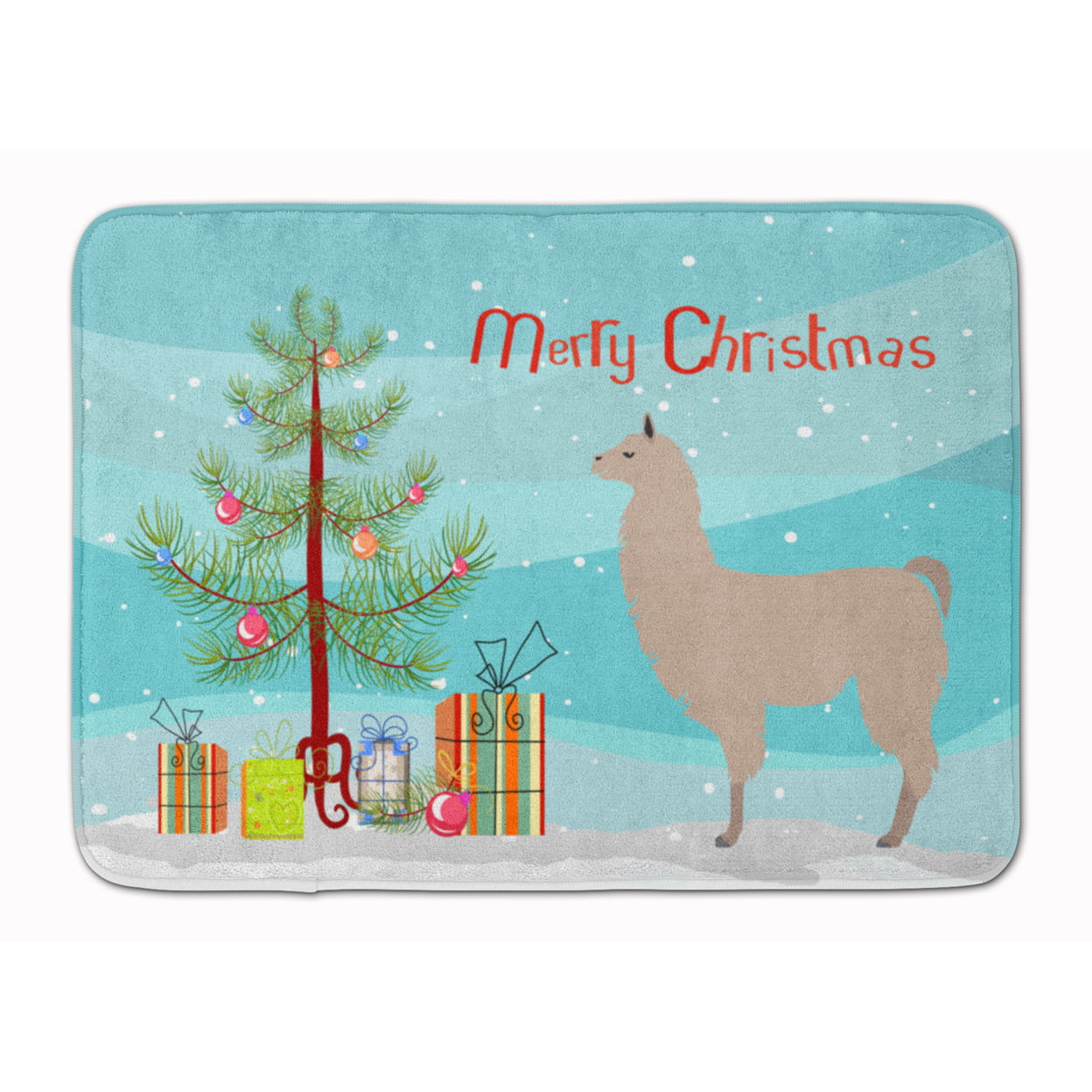 BB9283RUG Llama Christmas Machine Washable Memory Foam Mat
