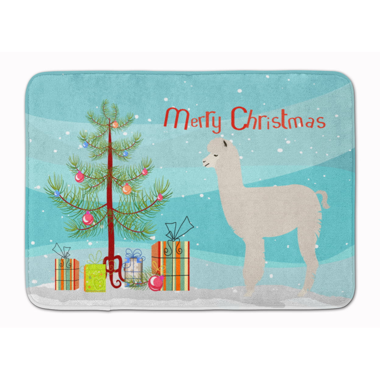 BB9286RUG Alpaca Christmas Machine Washable Memory Foam Mat