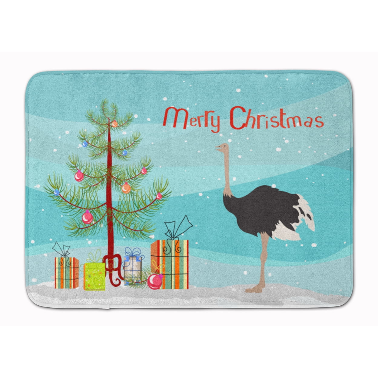 BB9291RUG Common Ostrich Christmas Machine Washable Memory Foam Mat
