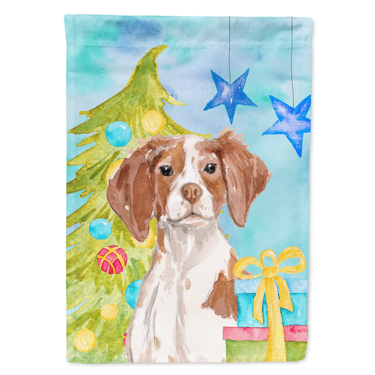 Brittany Spaniel Christmas Flag Canvas House