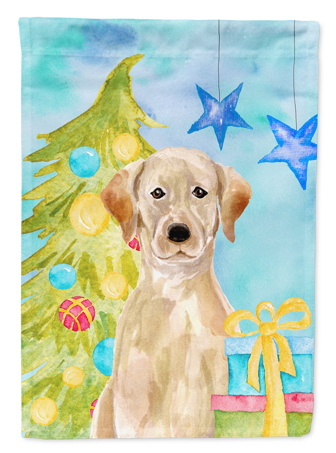Yellow Labrador Christmas Flag Canvas House