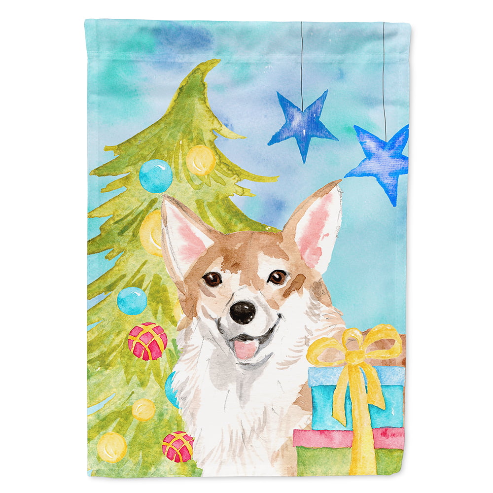 Corgi Christmas Flag Canvas House