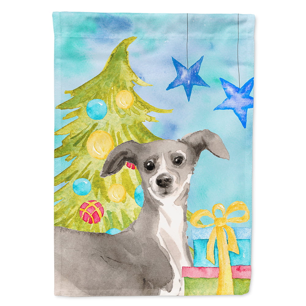 Italian Greyhound Christmas Flag Canvas House