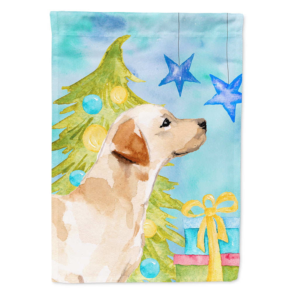 Yellow Labrador No. 2 Christmas Flag Canvas House