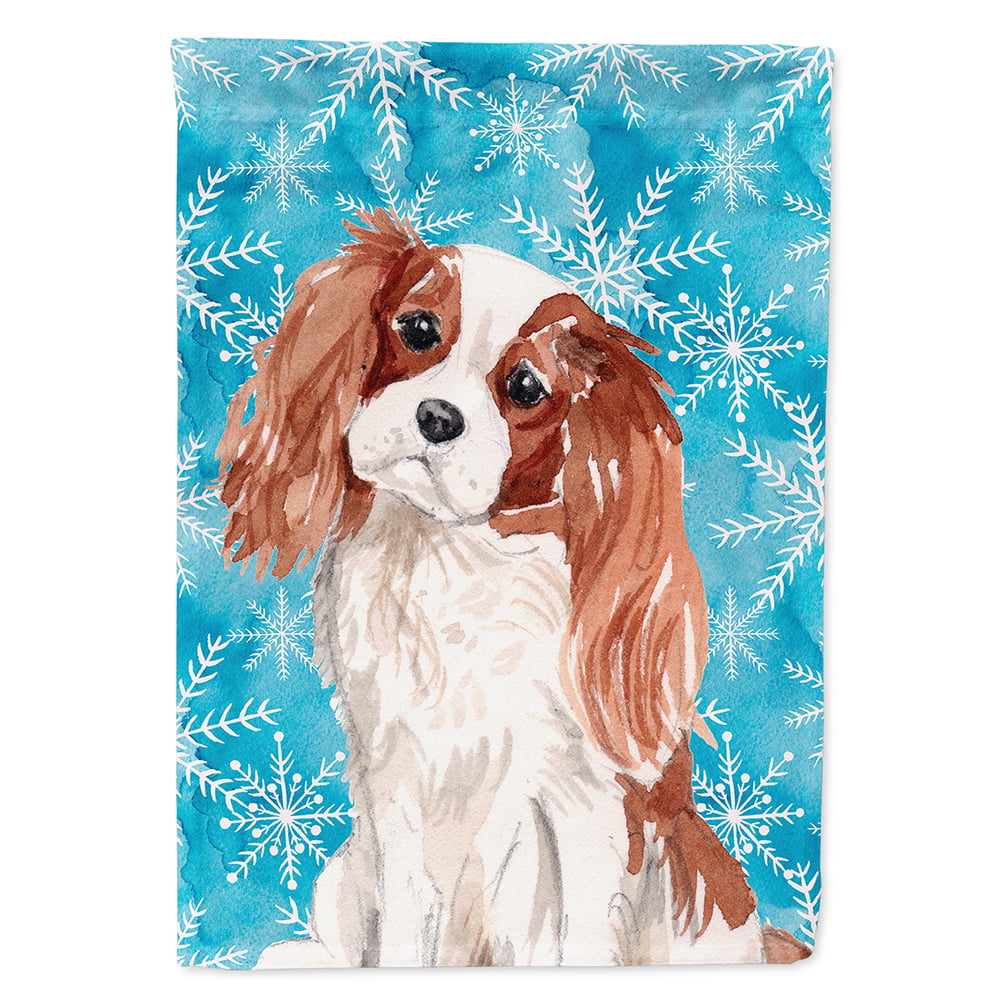 Blenheim Cavalier Spaniel Winter Flag Canvas House
