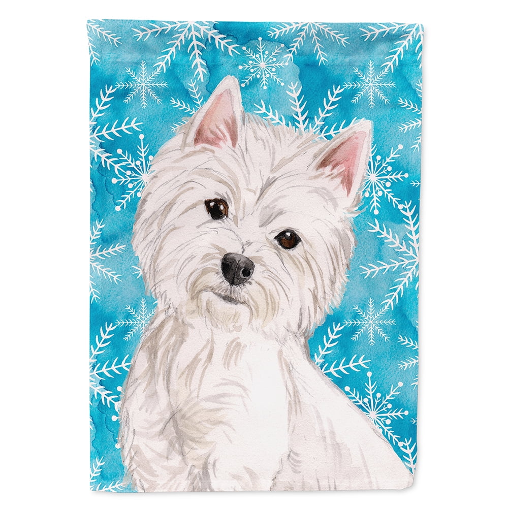 Westie Winter Flag Canvas House