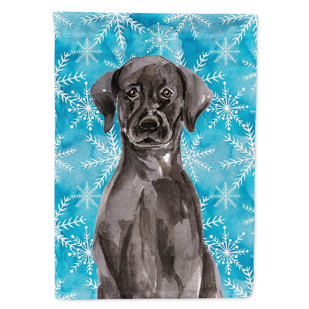 BB9433CHF Black Labrador Winter Flag Canvas House