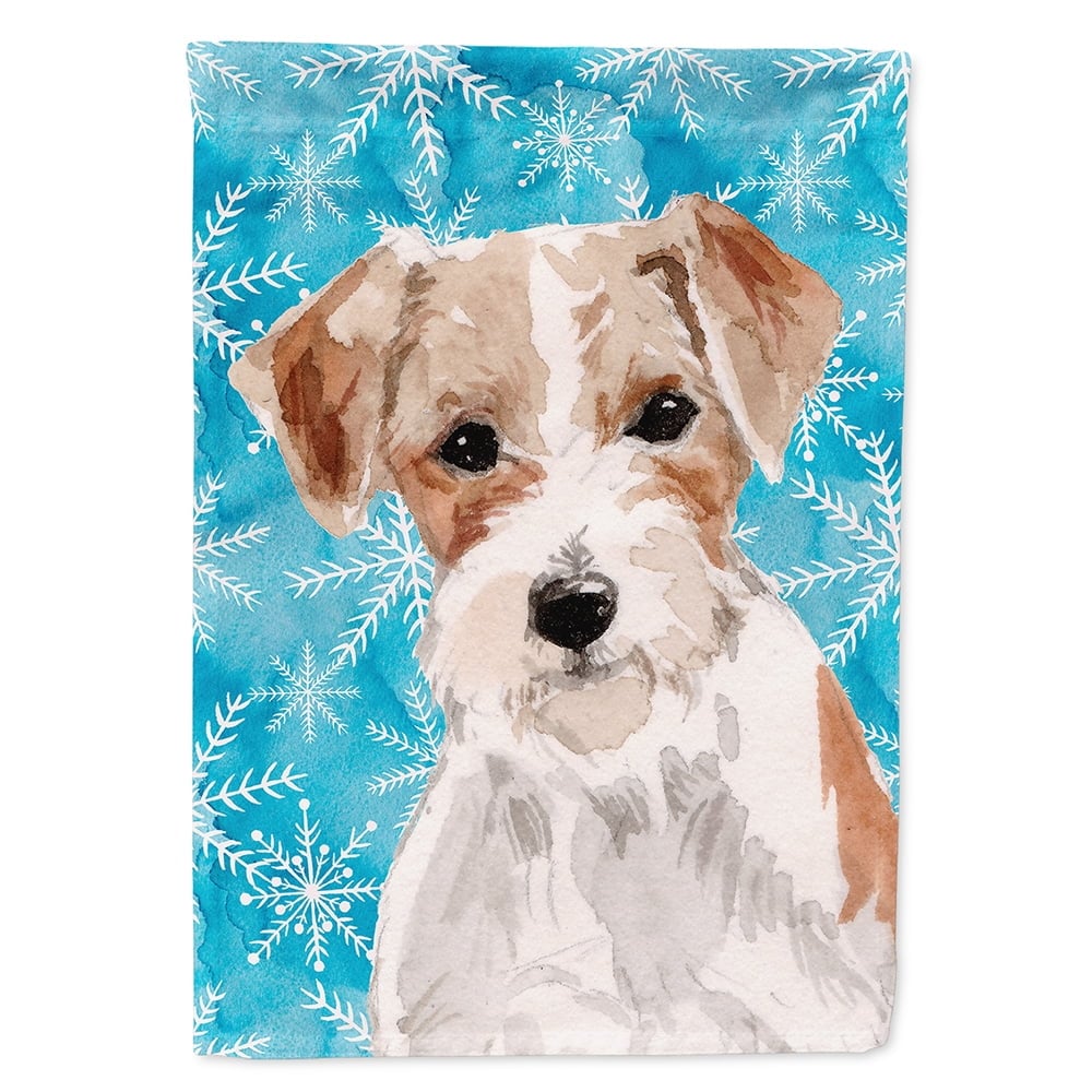 Wire Hair Jack Russell Winter Flag Canvas House