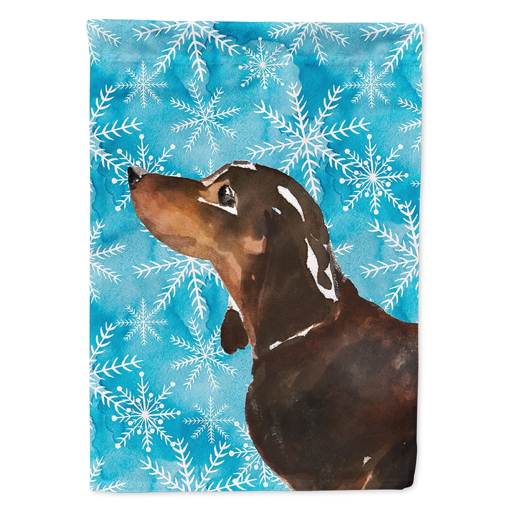 Black & Tan Dachshund Winter Flag Canvas House
