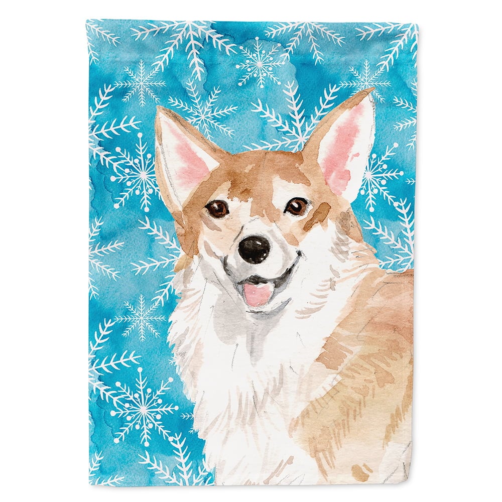 Corgi Winter Flag Canvas House