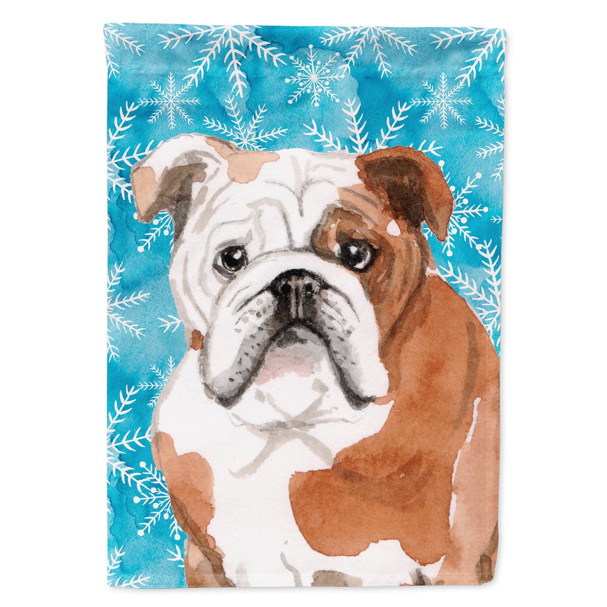 English Bulldog Winter Flag Canvas House
