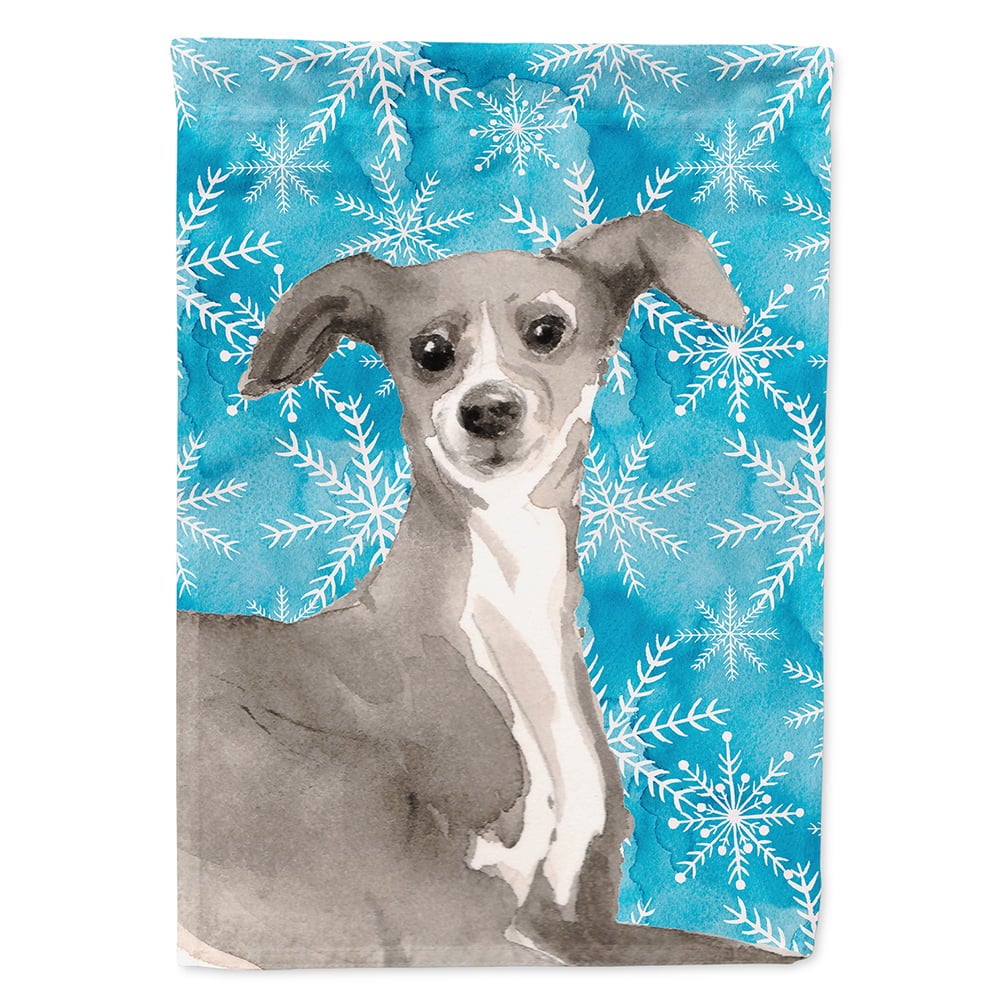 Italian Greyhound Winter Flag Canvas House