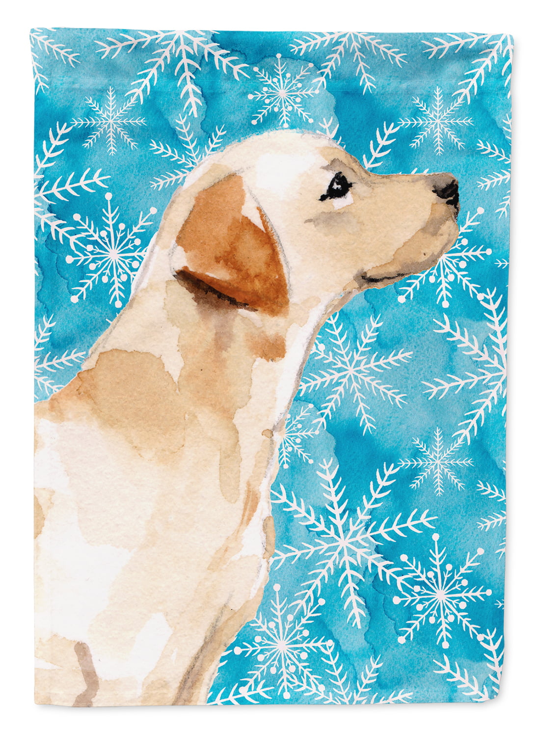 Yellow Labrador No. 2 Winter Flag Canvas House