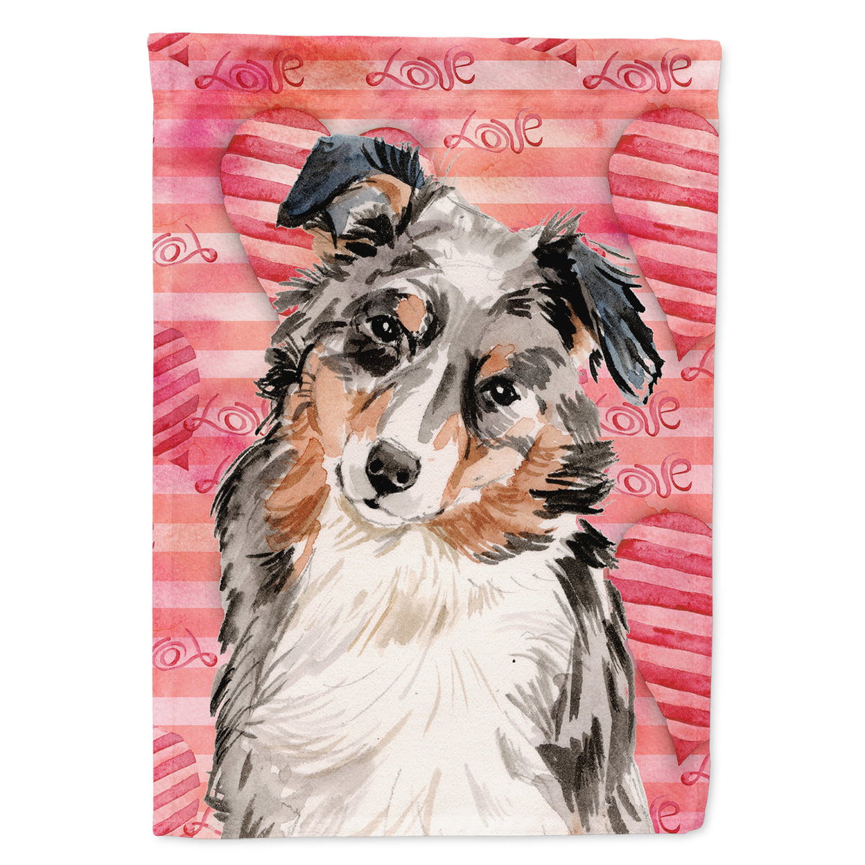 Australian Shepherd Love Flag Canvas House
